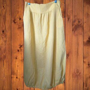 Prodotto Amelie Women's Large? Pale Yellow Elastic Waist Drawstring Hem Skirt